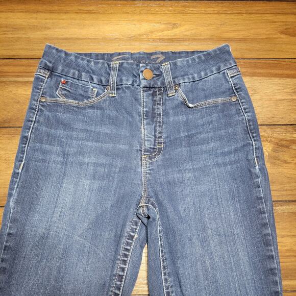 Seven7 Dark Wash Straight Denim Jeans - Size 10 - Picture 2 of 6